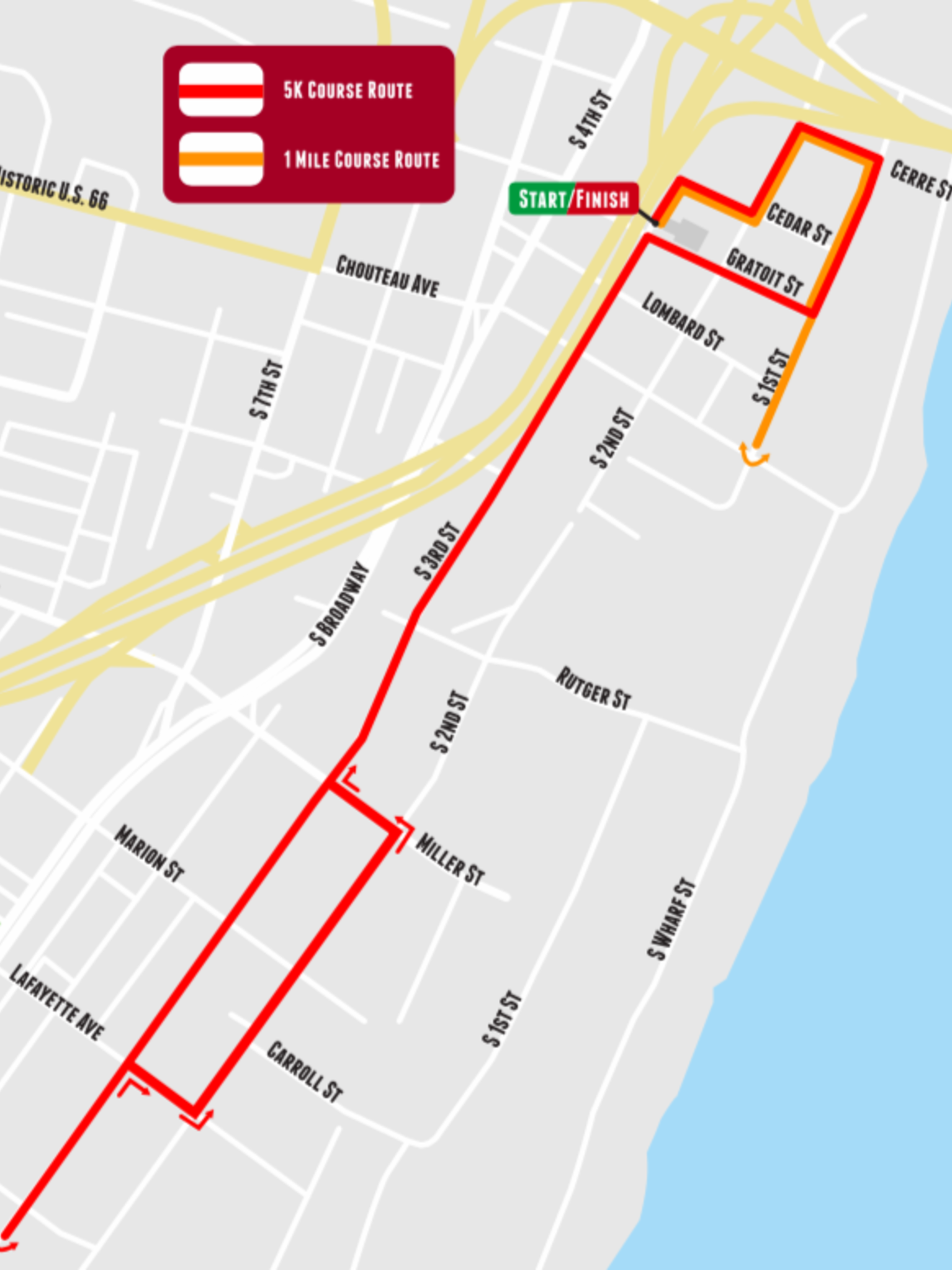 Rosary Run and Divine Mercy Mile Route